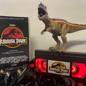 Deluxe Jurassic Park VHS Lamp, 90s Movie Film, a great gift for film lovers & movie buffs