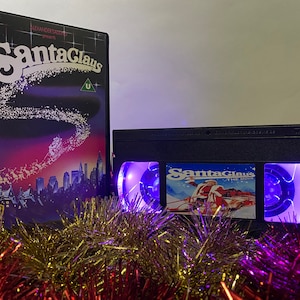 Santa Claus the Movie VHS Video Lamp, great retro gift for lovers of Christmas movies & Father Christmas
