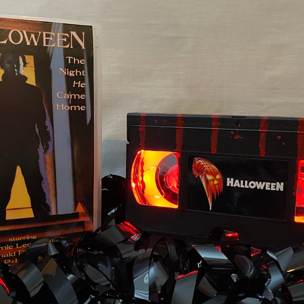 Special Edition Halloween Retro VHS Lamp, 80s Horror Movie Film, a great gift for film lovers & movie buffs