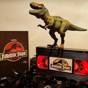 Deluxe Jurassic Park VHS Lamp, 90s Movie Film, a great gift for film lovers & movie buffs
