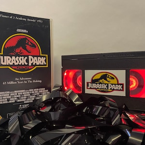 Jurassic Park VHS Lamp, 90s Movie Film, a great gift for film lovers & movie buffs