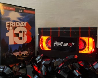 Special Edition Friday 13th Retro VHS Lamp, 80s Horror Movie Film, a great gift for film lovers & movie buffs