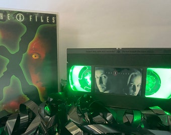 X Files VHS Video Lamp, 90s Sci Fi TV Show, a great gift for lovers of TV & movie buffs