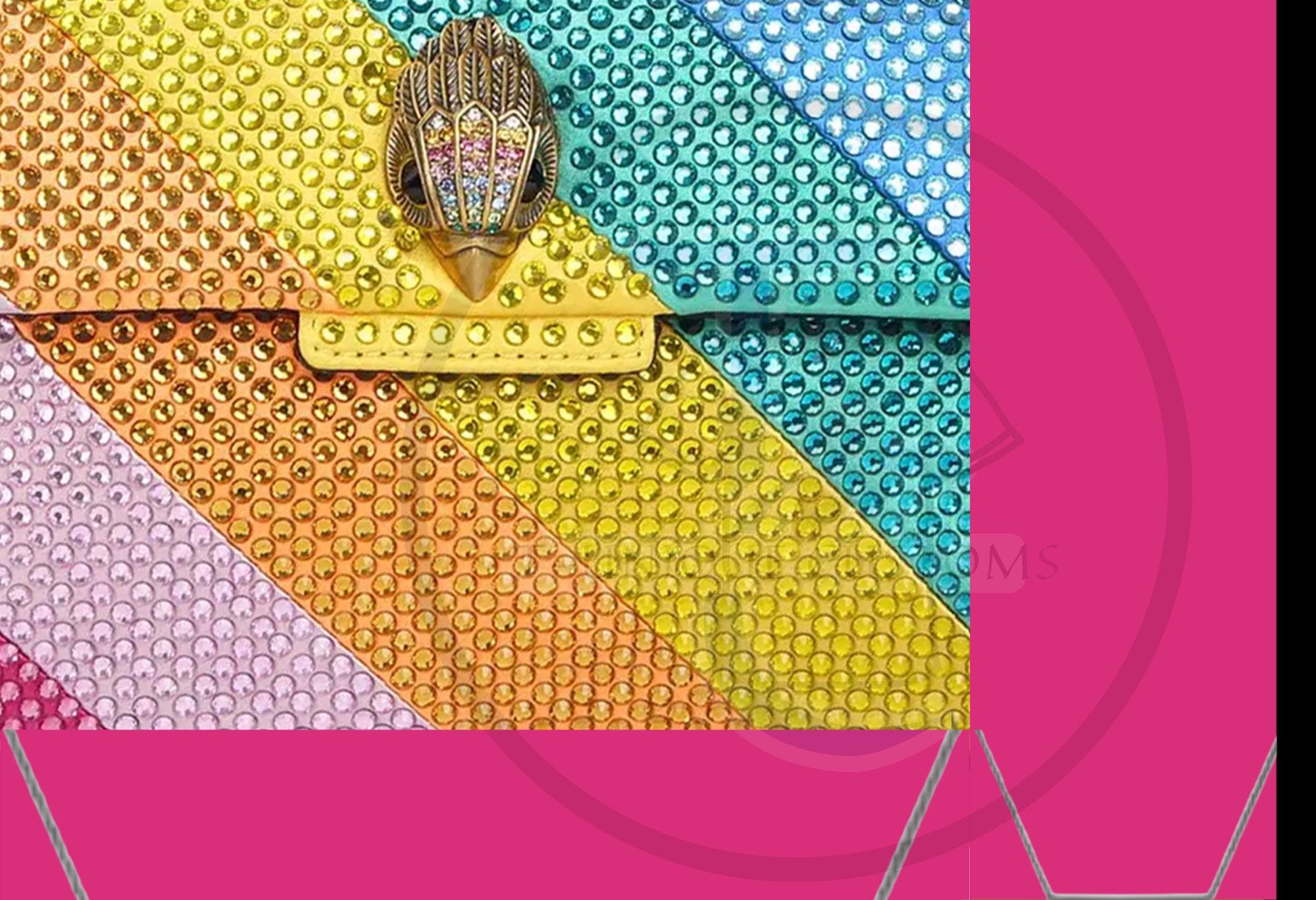 Kurt Geiger London Kensington Rainbow Belt Brass Jeweled Eagle Head NWT! XS/S Eagle Belt Reversible Leather Belt | Kurt Geiger main image 3