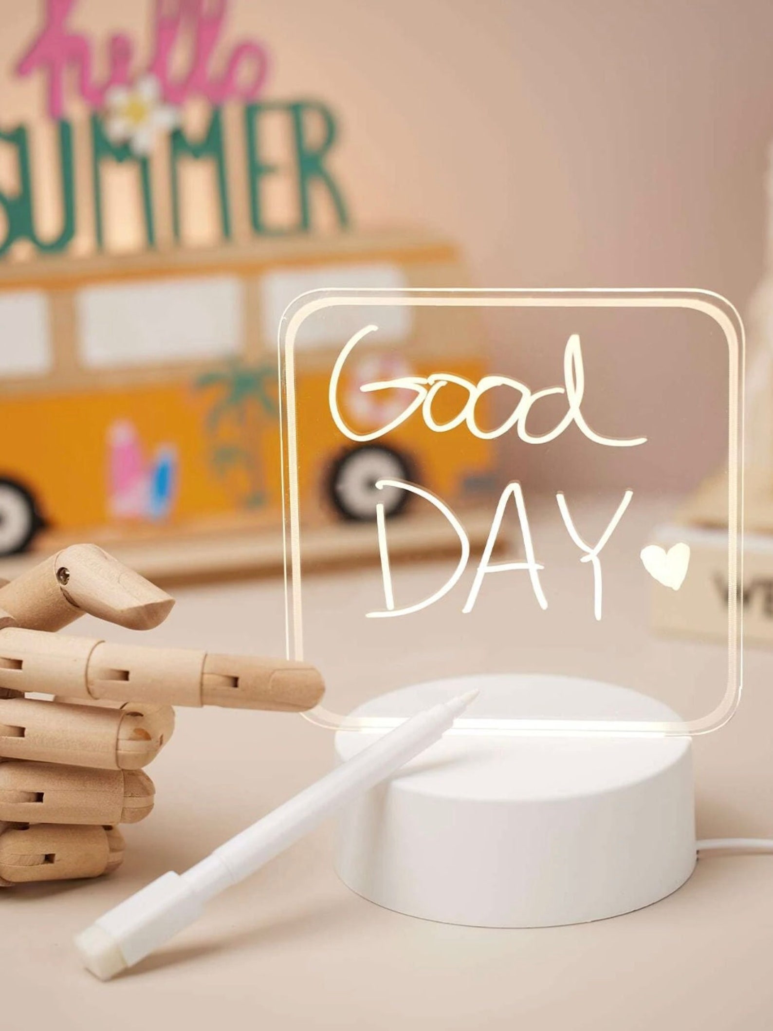 LED Light up Writing Board Acrylic Dry Erase Clear Writing Etsy