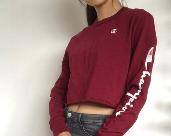 champion's y2k varsity cropped pullover sweater, 100% cotton | size CA medium / Mex medium / ASIA large