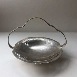 vintage silver serving plate with handle | silverplated tray with handles