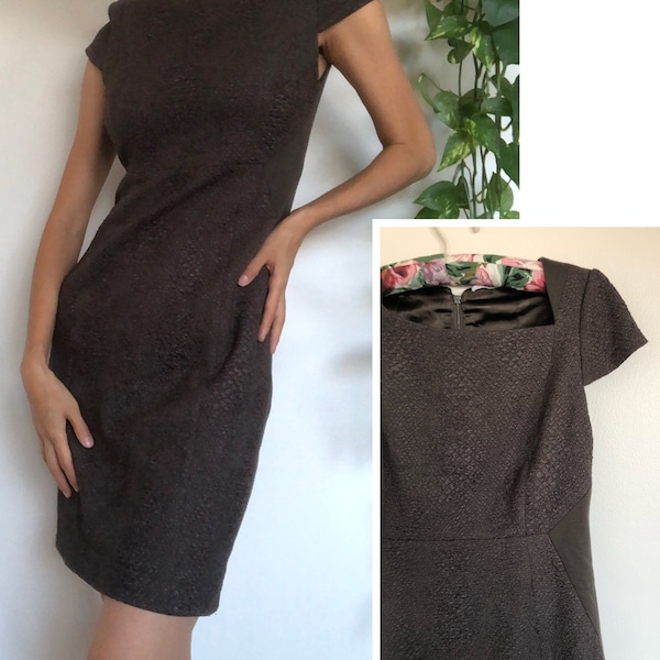 formal autumn mini-dress, animal-print inspired | size US 2, UK 6, IT 38 / size small