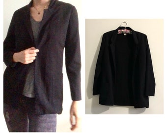 minimalist open-front cardigan blazer with pockets | size 4