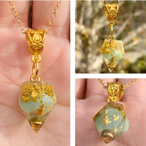 Amazonite Pendulum Crystal Goddess Pendant, Witch Jewelry, Minimalist Style, Christmas Gifts, Gift Ideas, Crystal Jewelry