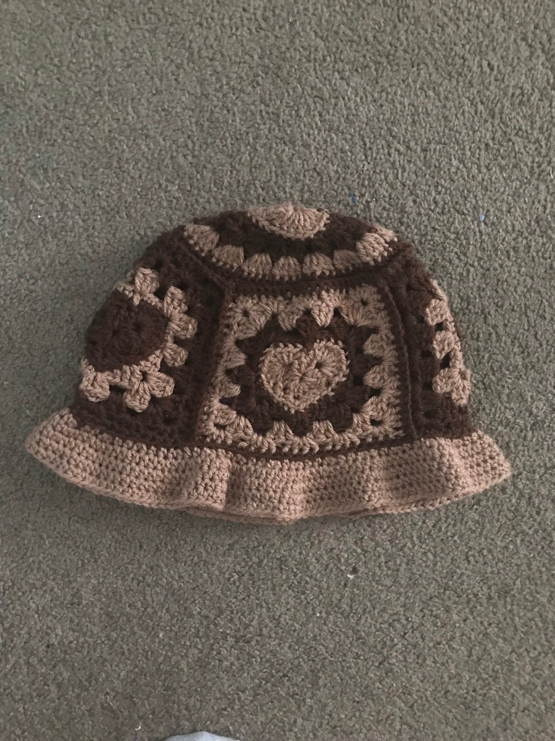 Chocolate Heart Hat Crochet Bucket Hat 