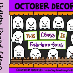 Niedliche Geist-Themen-Monatszimmer-Dekor-Bulletin-Board-Idee-Oktober