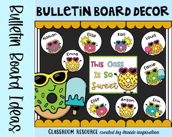 Idea del tablón de anuncios de regreso a la escuela Esta clase es tan brillante/tan dulce Decoración de puerta