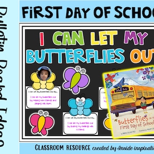 Butterflies on the First Day of School Craftivity Bulletin Board Kit