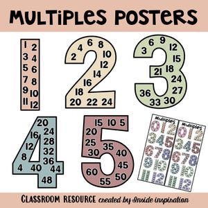 Boho Multiples Skip Counting Posters Classroom Decor 0-12 - Etsy