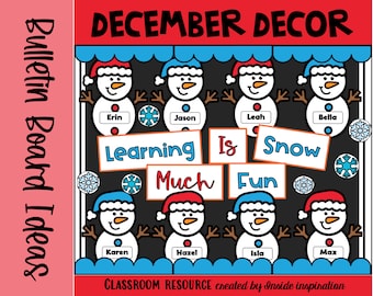 Snowman Themed Monthly Classroom Decor Bulletin Board Idea-December