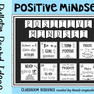 Minimalist Black and White Positive Mindset Posters Growth Mindset Posters