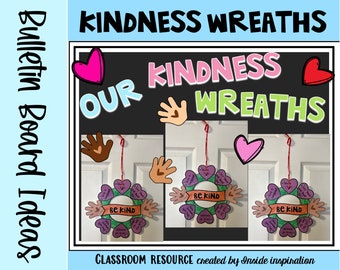 Kindness Wreaths Craft Kind Acts Bulletin Board Idea