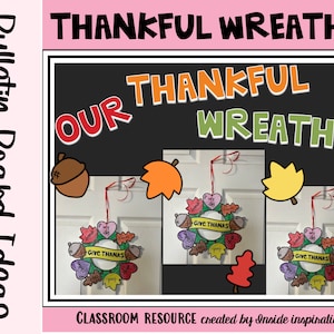 Thankful Wreaths Thanksgiving Craft Bulletin Board Kit