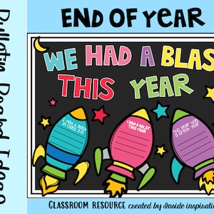 We Had a Blast This Year Writing Craft End of Year Rocket Theme Bulletin Board