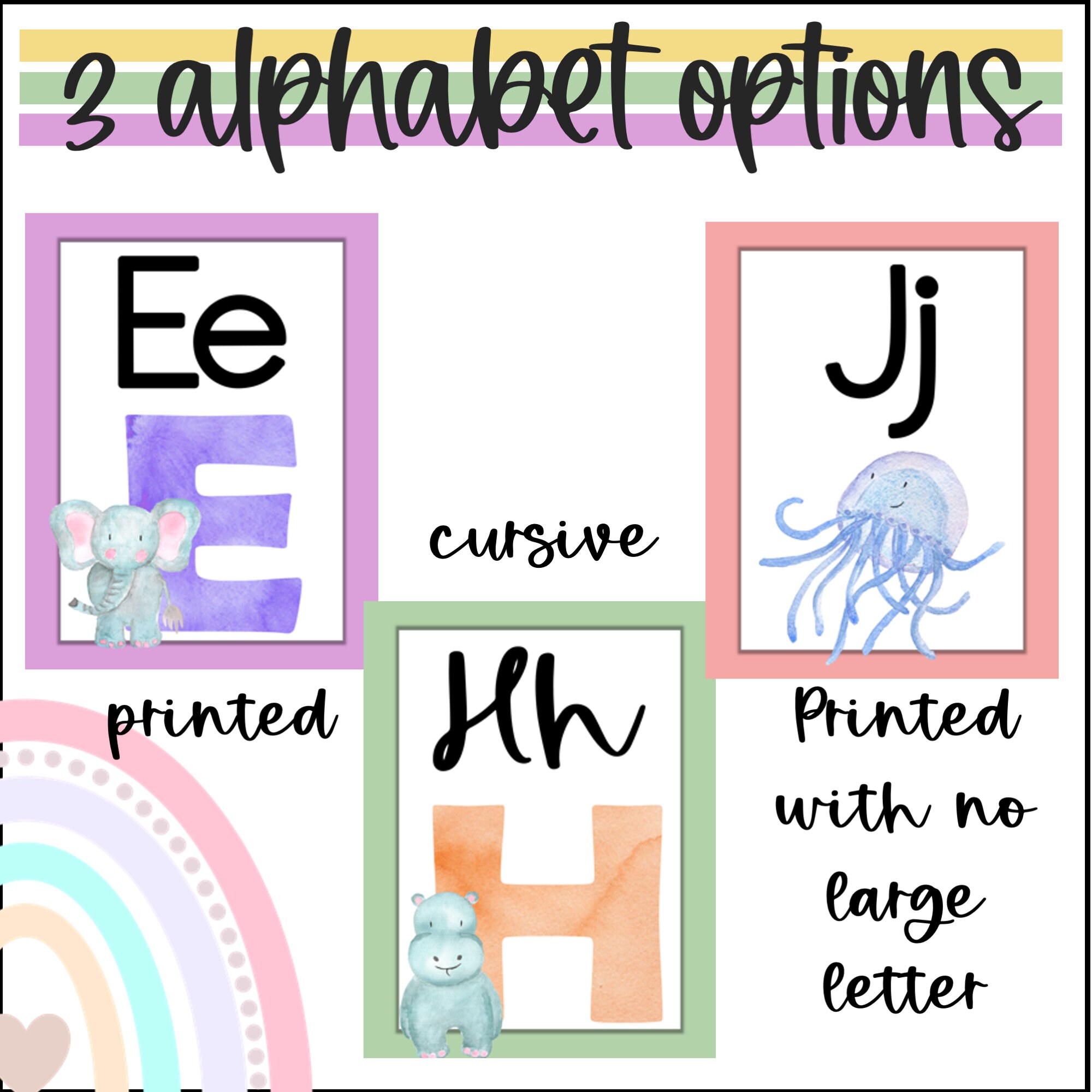 Pastel Rainbow Alphabet Posters Alphabet Posters Classroom - Etsy Australia