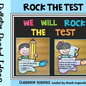 We Will Rock the Test Bulletin Board Idea Test Motivation