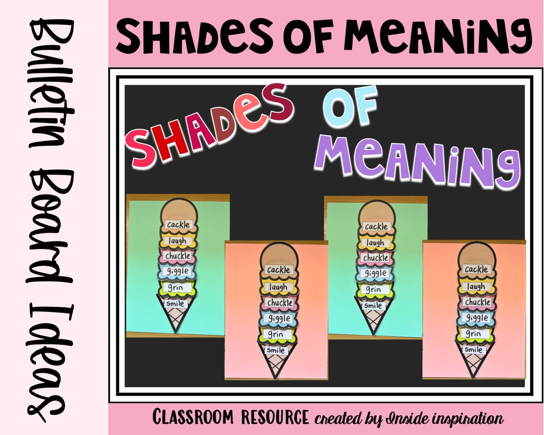 Shades of Meaning Ice Cream Craft Bulletin Board Idea Etsy