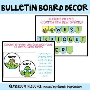 Back to School Bulletin Board We Stick Together Cactus Themed Door ...