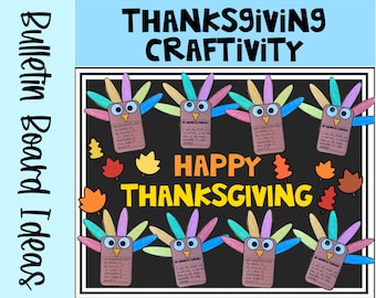 Thanksgiving Turkey Craft Writing Craftivity Bulletin Board Kit