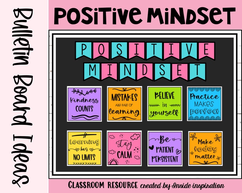 Colorful Positive Mindset Posters Growth Mindset Posters image 1