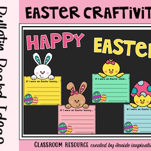 Easter Bunny and Chick Writing Craftivity Bulletin Board Idea