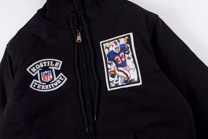 TUFF CROWD Baseball Embroidery Hooded Retro Jacket Coat - Etsy
