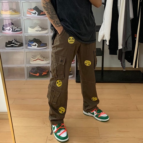 Vintage Cargo pants, Baggy trousers, Black pants, Long Trousers, brown pants, cargo trousers, Streetwear pocket cargo pants