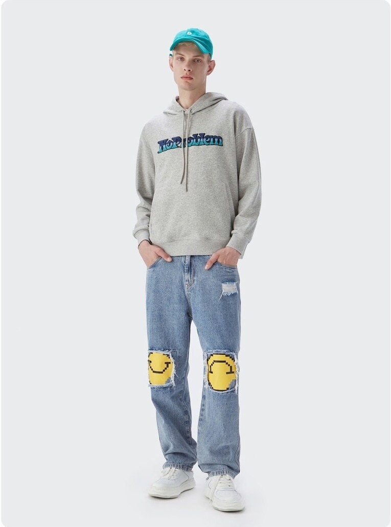 Baggy Jeans With Smiley Face streetwear Wide Leg Jeans light - Etsy