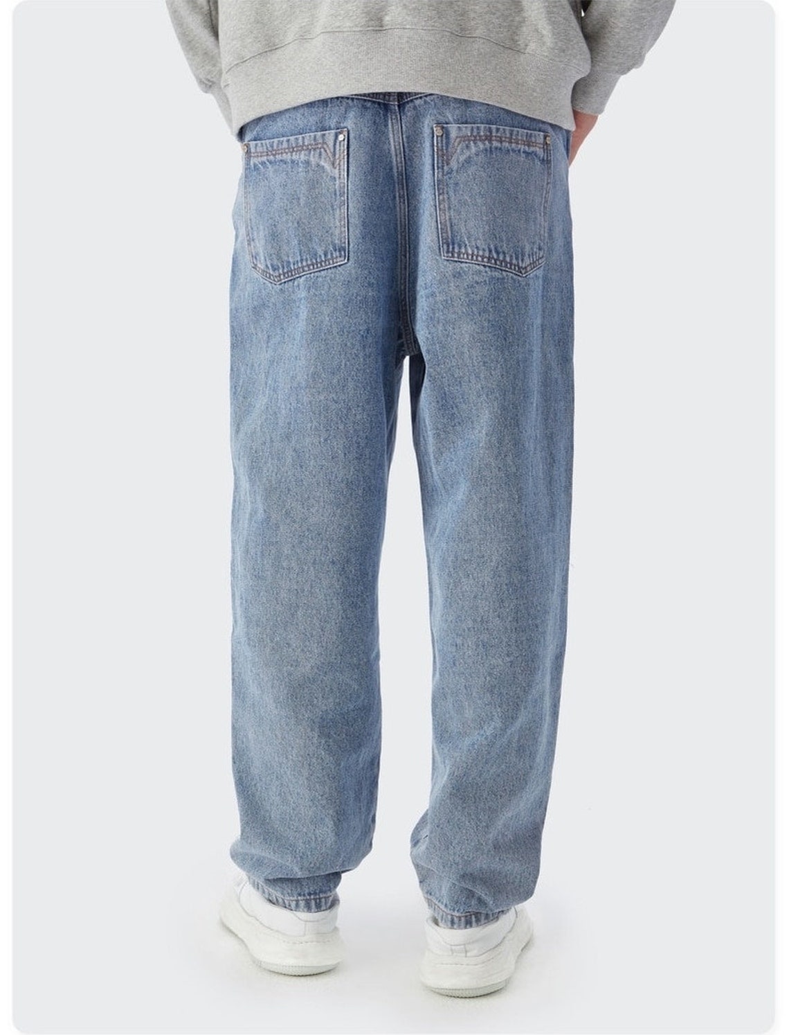 baggy jeans with smiley face