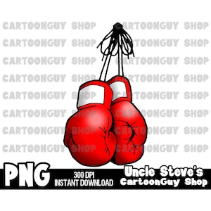 ボクシング クリップ アート - ぶら下がっているボクシング グローブ - PNG - デジタル ダウンロード。
