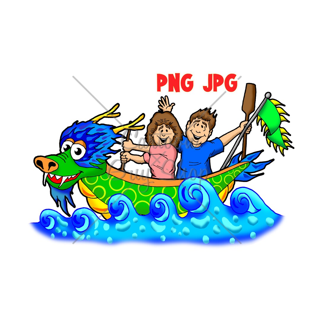 Dragon Boat Clip Art PNG JPG Cartoon Dragon Boat Couple Clip Art ...