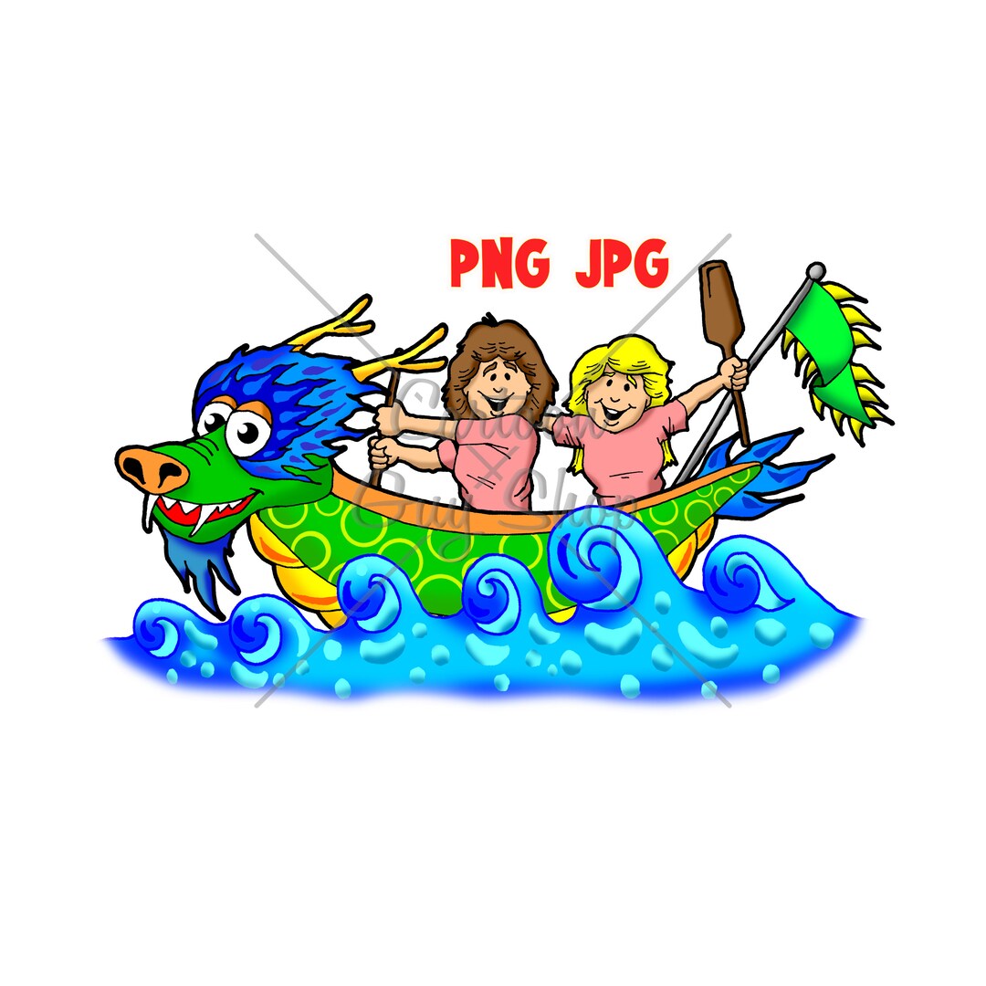 Dragon Boat Ladies Clip Art PNG JPG Cartoon Dragon Boat Clip Art ...