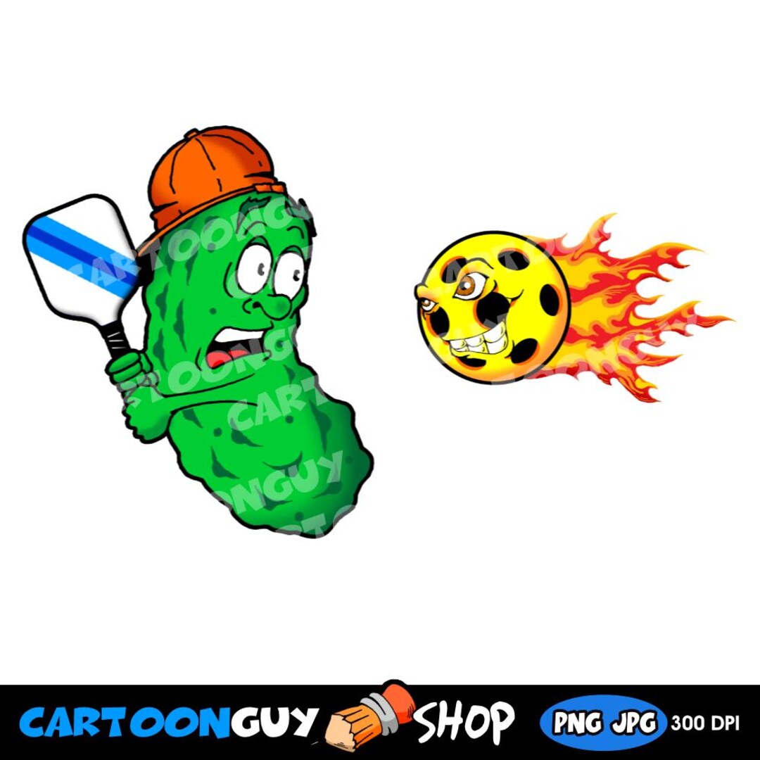 ポール・パルニック cartoon art レプリカ IDEAS 新品 Pickleball Clip Art - Terrified Pickleball Player - PNG/JPG