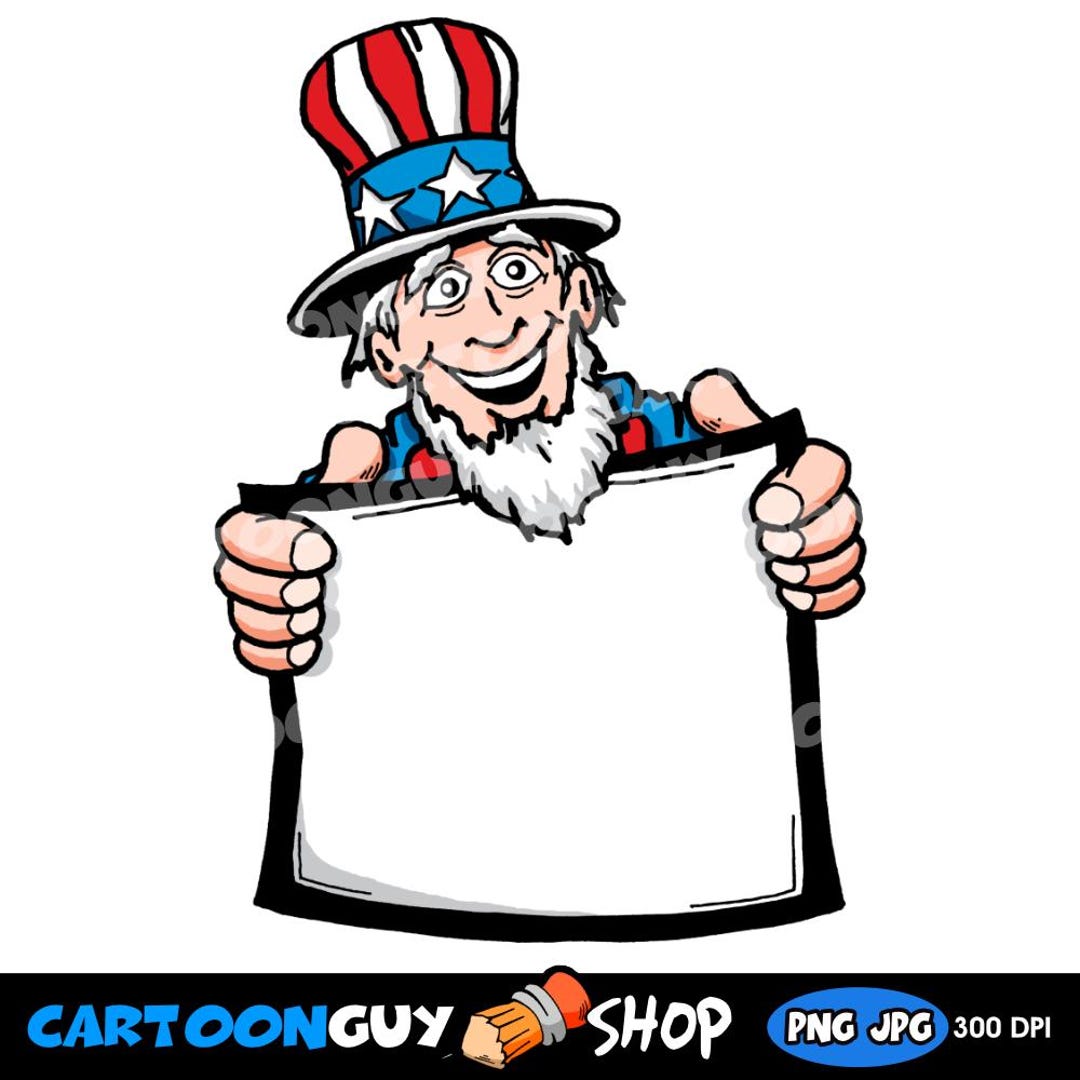 Smiling Uncle Sam 4th of July Clipart – Patriotic Cartoon