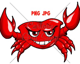 Fish Clipart - Red Lobster - PNG - JPG - Cartoon - Image - Digital Download.