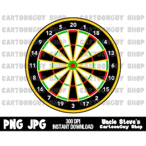 Darts Clip Art - Dartboard - PNG - JPG - Sublimation - Cartoon - Image - Icon - Digital Download.