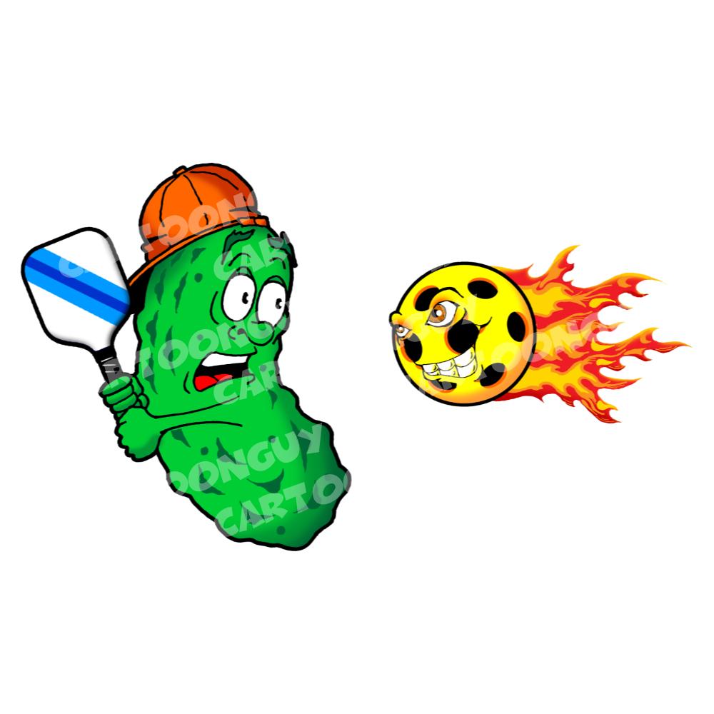 Pickleball Clip Art - Terrified Pickleball Player - PNG/JPG