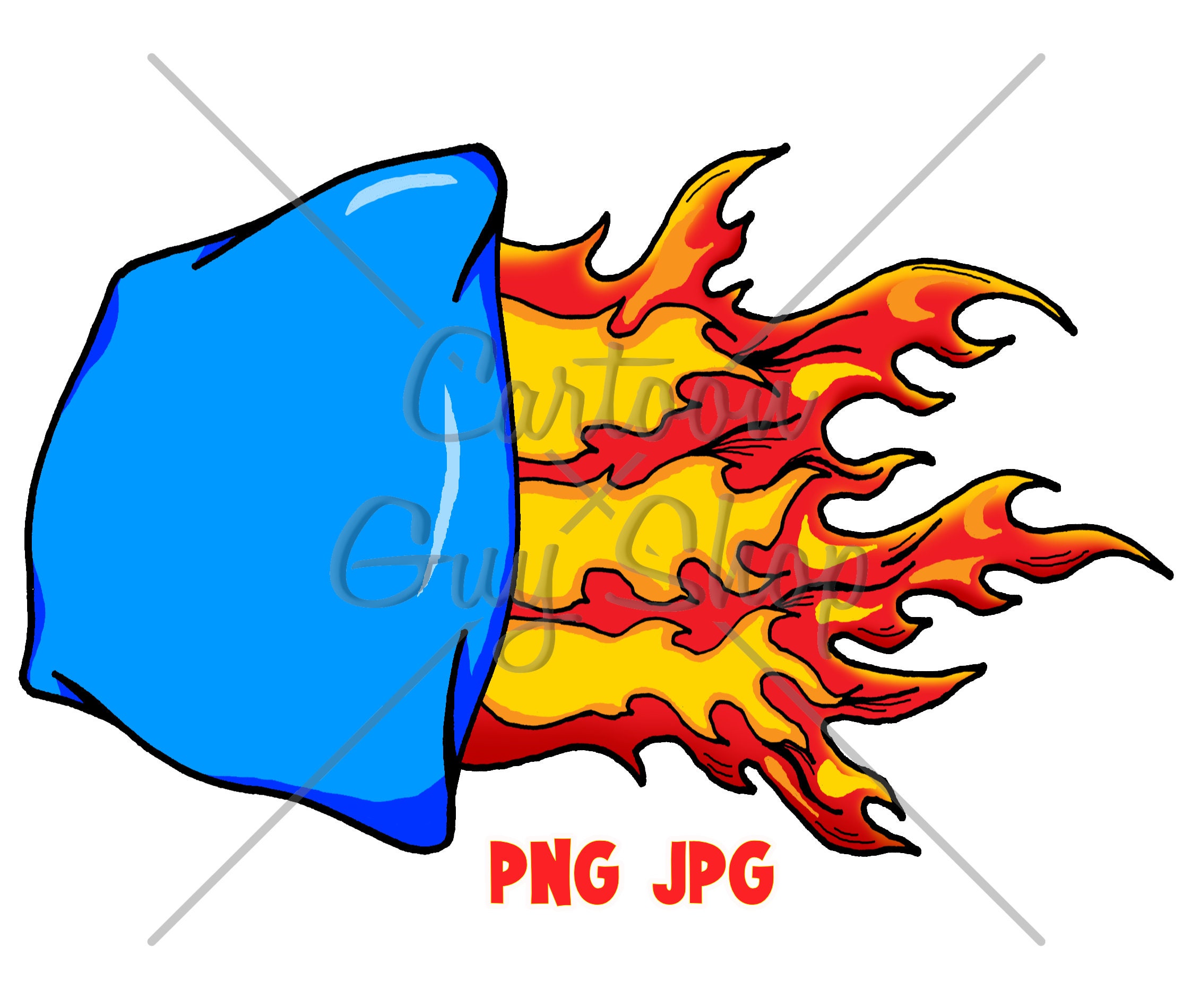 Cornhole Clipart Flaming Cornhole Bag PNG JPG Cartoon - Etsy
