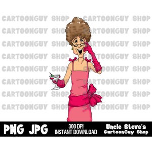 Clipart na imprezę - Imprezowiczka - Kobieta - PNG - JPG - Sublimacja - Komiks - Pobieranie cyfrowe.