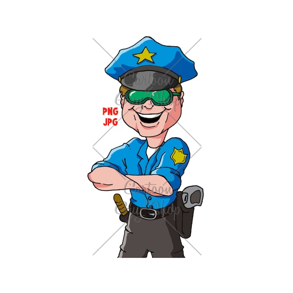 Polizei Aufkleber Polizist Vektor, Digitaler Comic