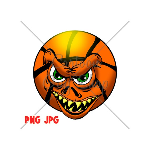 Basketball Clipart Monster Basketball PNG JPG Cartoon Etsy