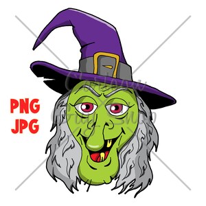 Witch Face Creepy Halloween Clipart