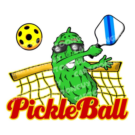 ポール・パルニック cartoon art レプリカ FreeSpirit 新品 Pickleball Clip Art: Cartoon Swinging Pickleball Player Logo PNG