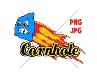 Cornhole Clipart - Cornhole Logo - PNG - JPG - Cartoon - Image - Icon - Digital Download.